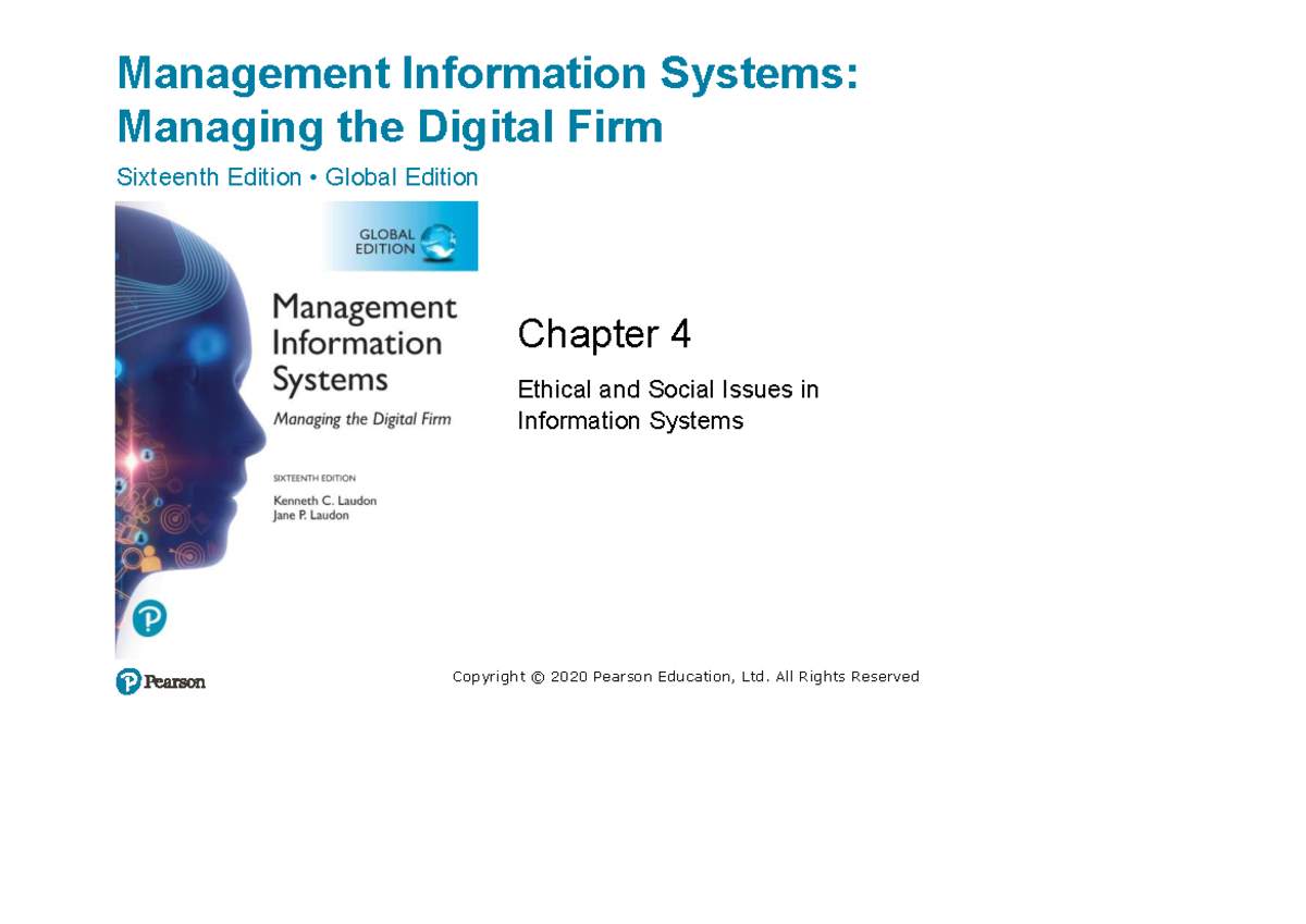 MIS 202: Ethical and Social Issues in Information Systems - Chapter 4 ...