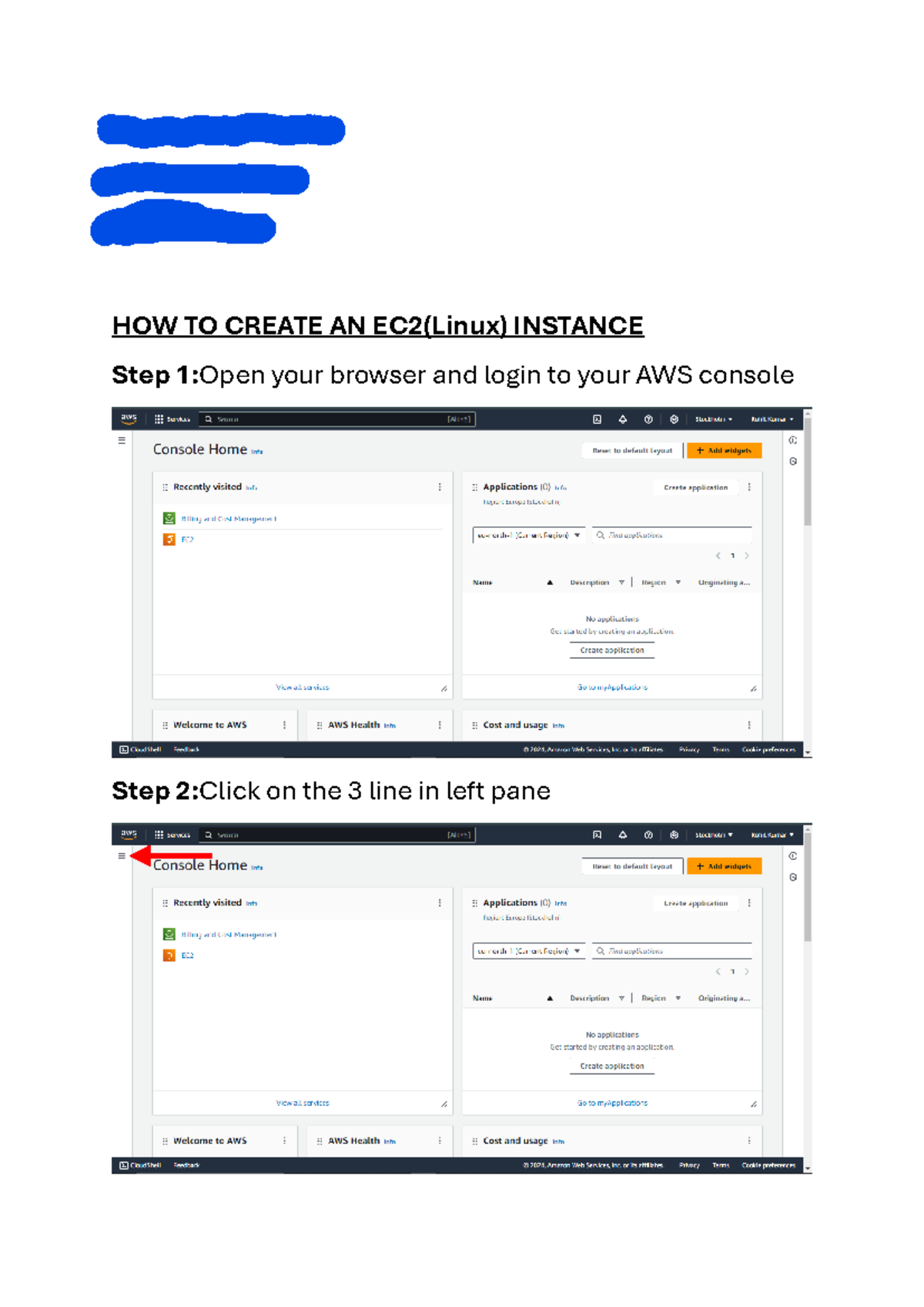 Steps to create a EC2 Linux instance - Name:Himanshu Roll no: Dept:CS(H ...