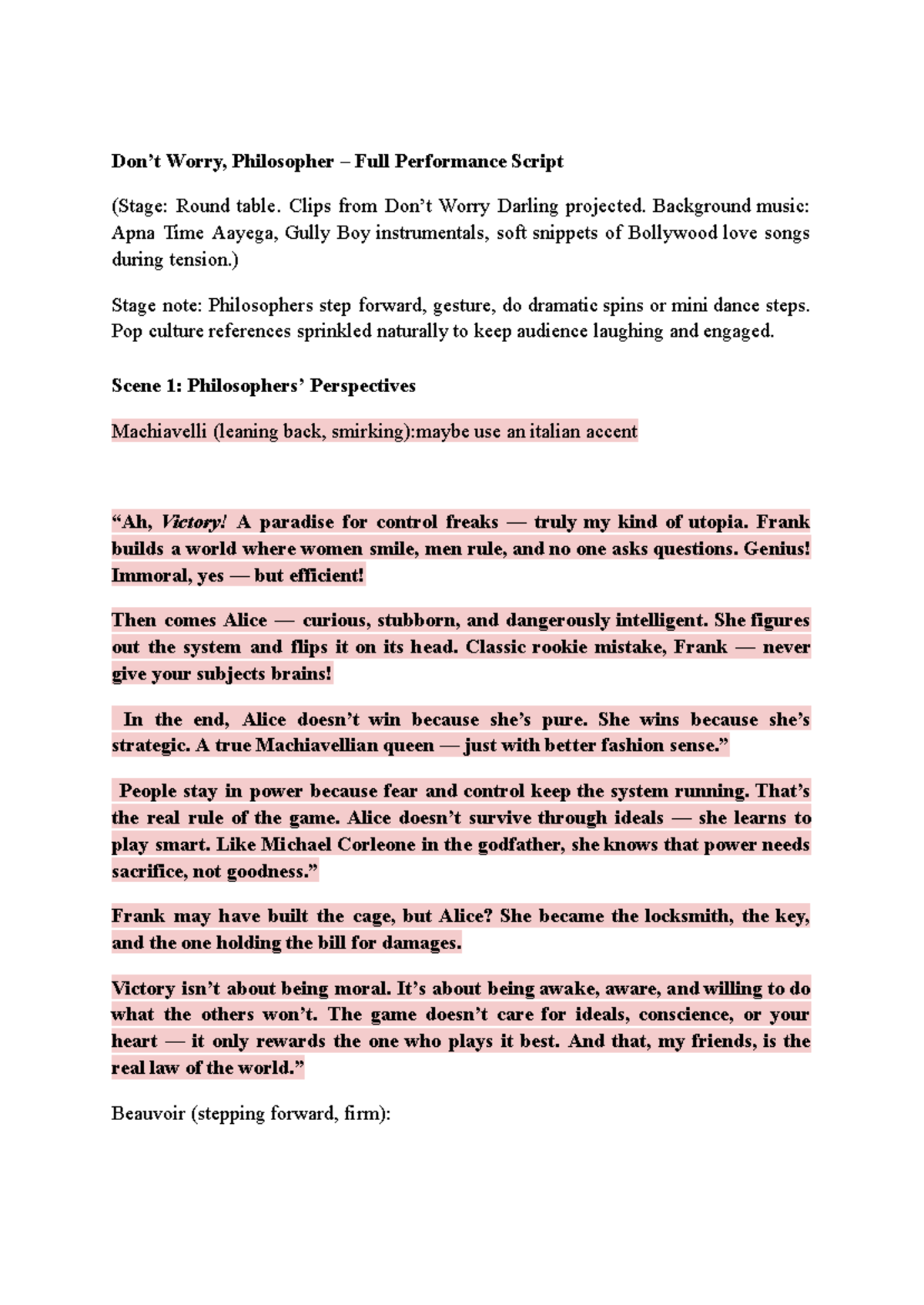 WPP 101: Philosophers of Western Thought - Full Performance Script ...