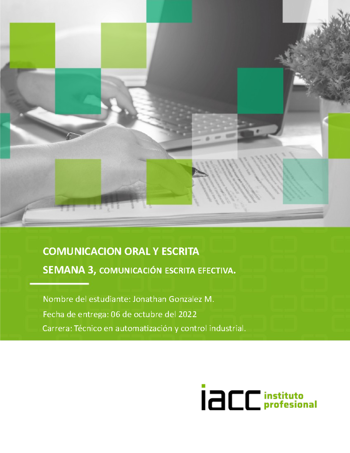 Jonathan gonzalez comunicacion oral y escrita semana 3 - COMUNICACION ...