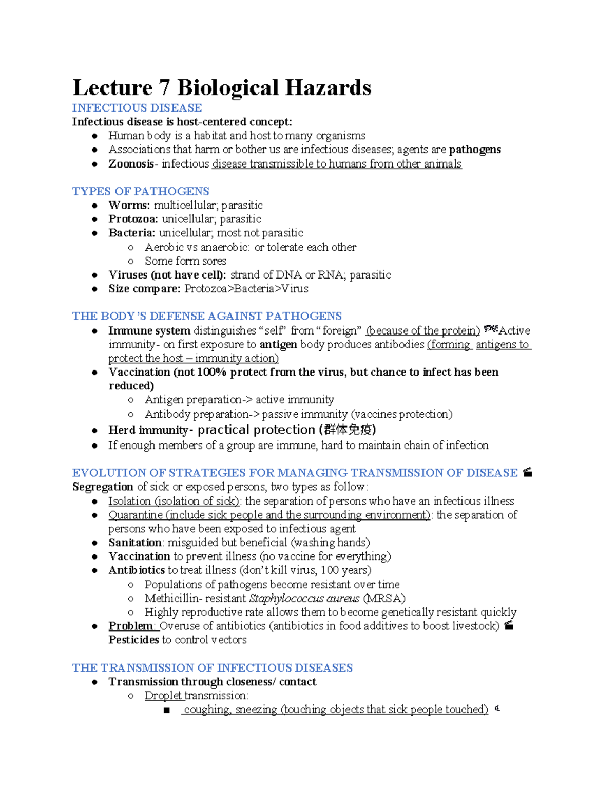 EESA10 Lecture 7: Understanding Biological Hazards and Infectious ...