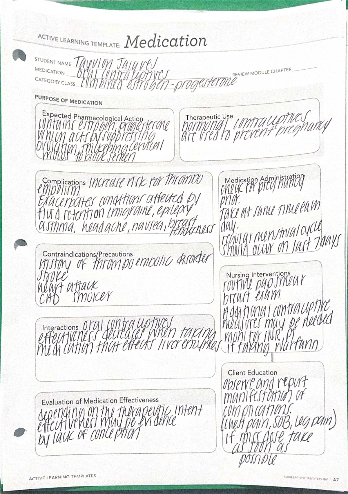 ACTIVE LEARNING TEMPLATE: Medications & Skills - Peds 312 Notes - Studocu