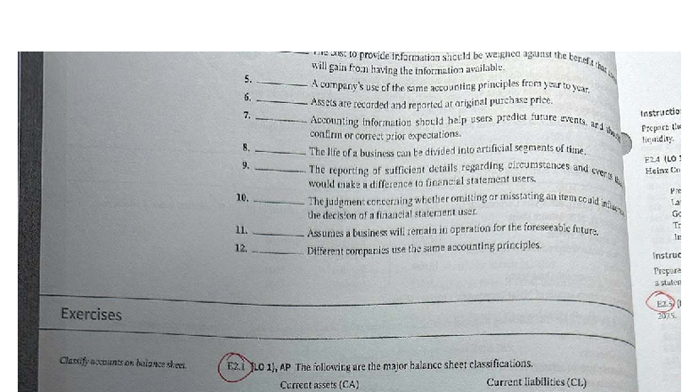 Chapter 2 - A Further Look at Financial Statements (E2.4, E2.5, E2.1 ...