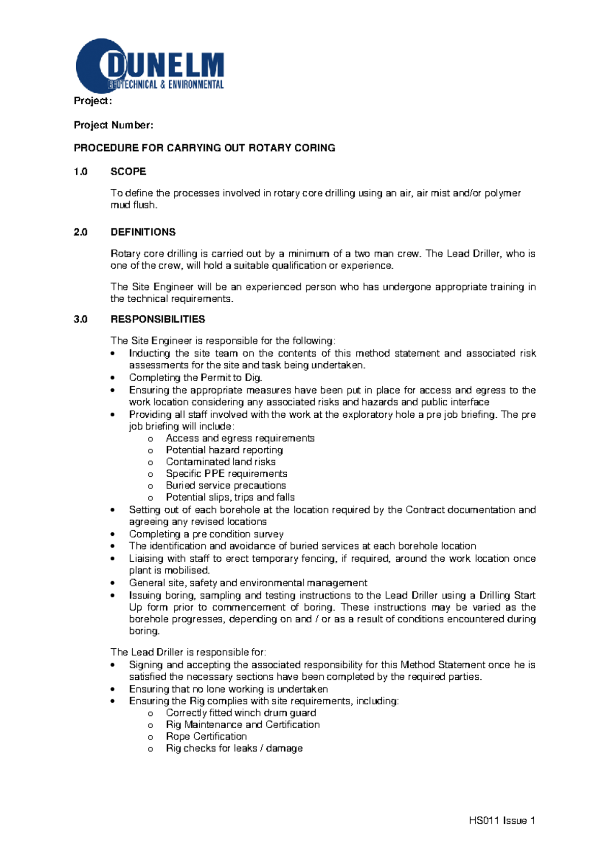 Rotary Coring Procedure Guidelines: Ensuring Safety & Efficiency - Studocu
