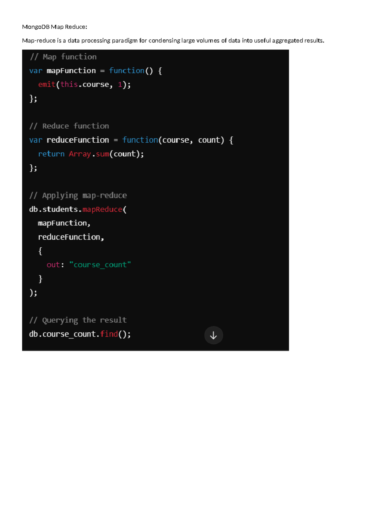 Mongo DB Map Reduce - Useful - Computer Engineering - MongoDB Map ...