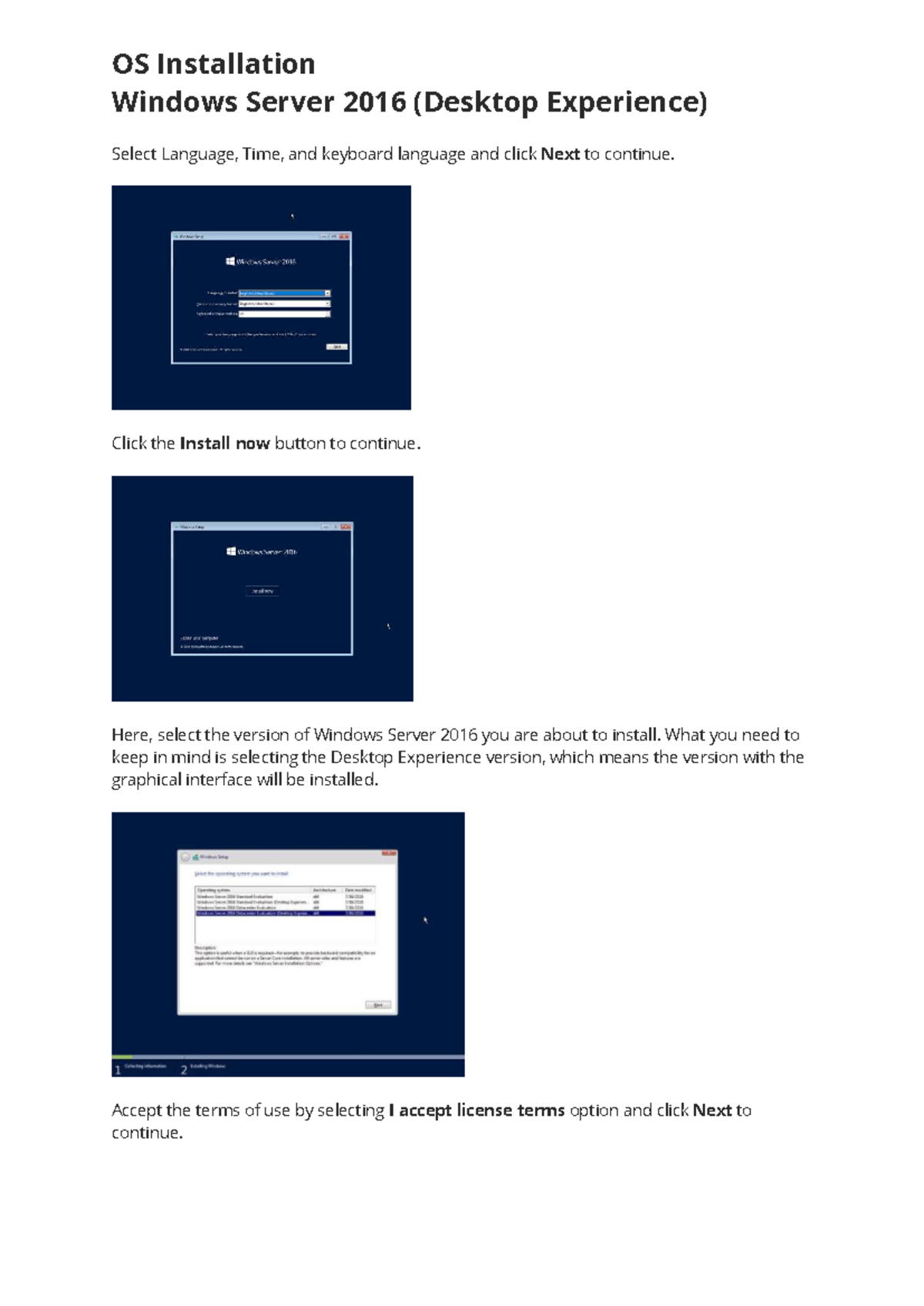 OS Installation Guide: Windows Server 2016 (Networking Practical) - Studocu