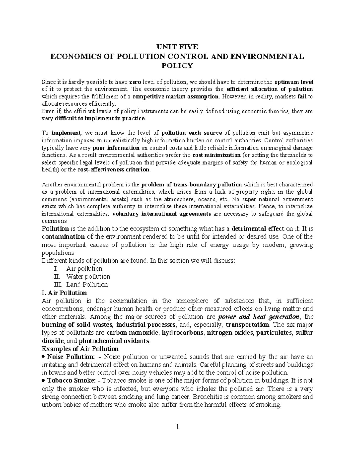 Edited Chapter 2 Environment and Development - Chapter Two: The ...