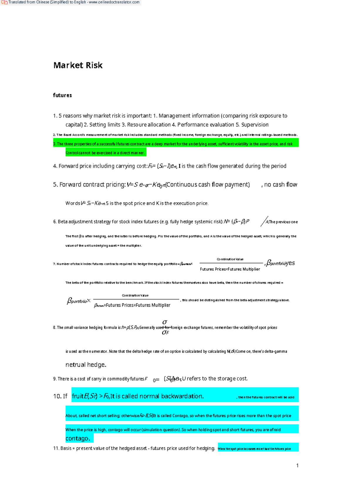 FRM II study notes frm学习笔记，整理的很清晰 - Market Risk futures 5 reasons why ...