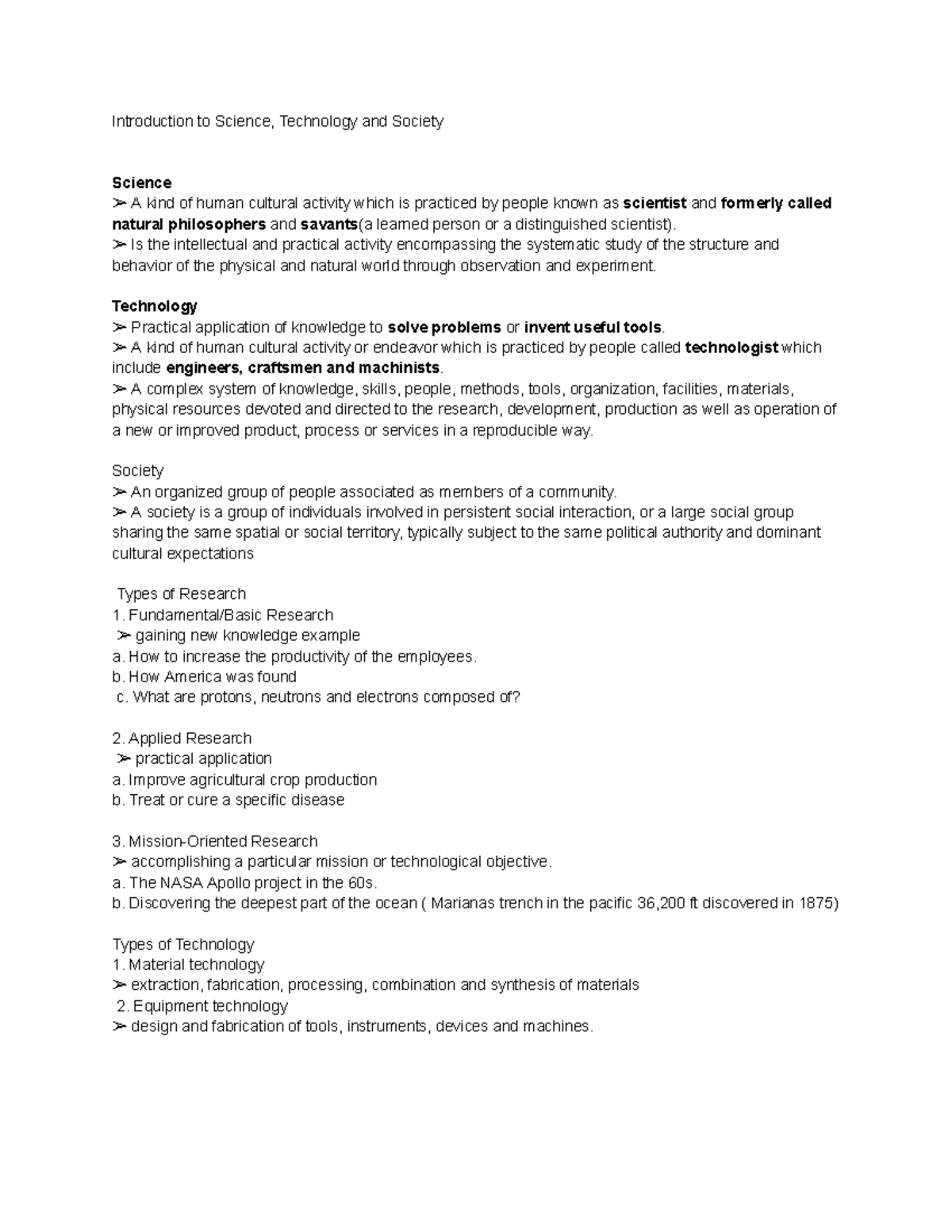 Stas prelims - short reviewer for STAS - Introduction to Science ...