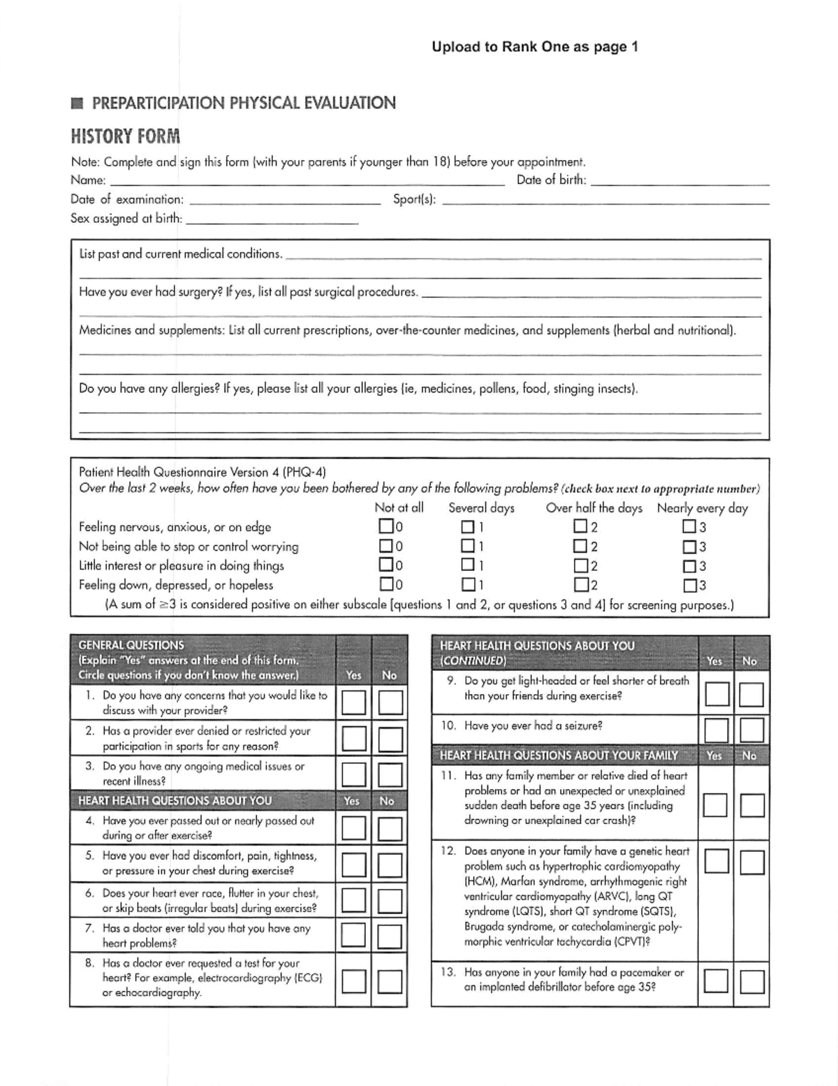 B PREPARTICIPATION PHYSICAL EVALUATION FORM - GCPS 2024 - Studocu