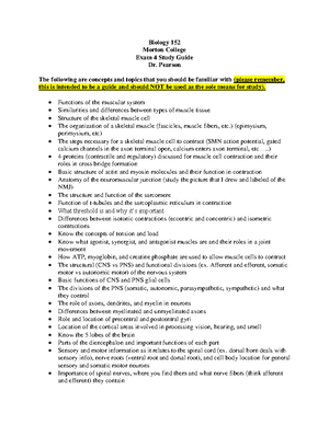 Study Guide for Exam 1 (BIO 203): Anatomy and Cell Structure Topics ...