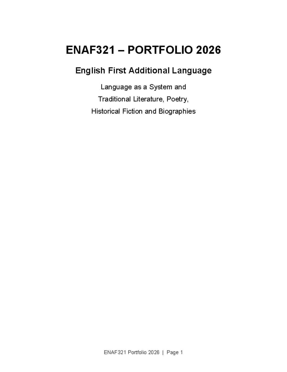 ENAF321 Final Portfolio 2026: Language as a System & Literature ...