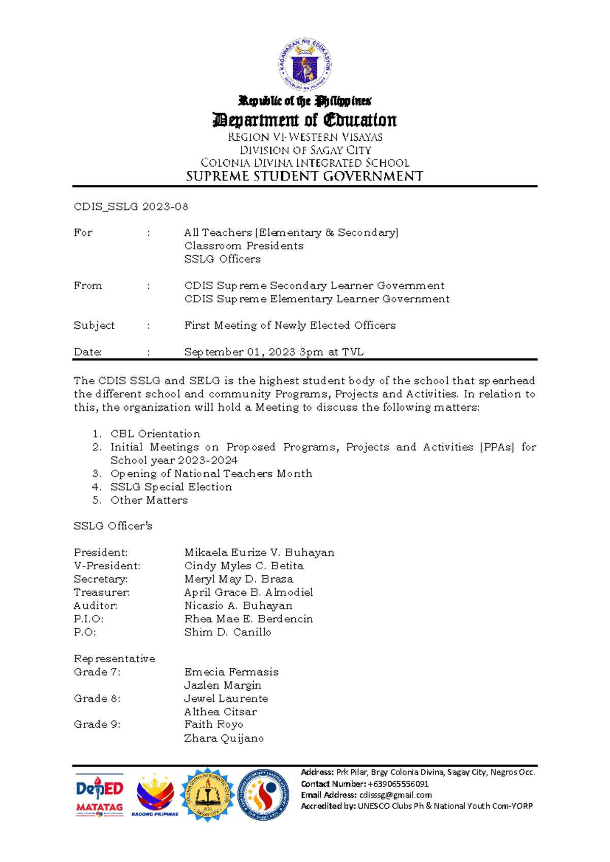 School Site Development Plan: Proposed Structures for Colonia Divina ...