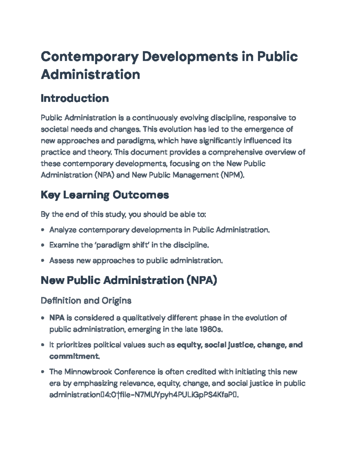 Contemporary Developments in Public Administration: NPA & NPM Overview ...