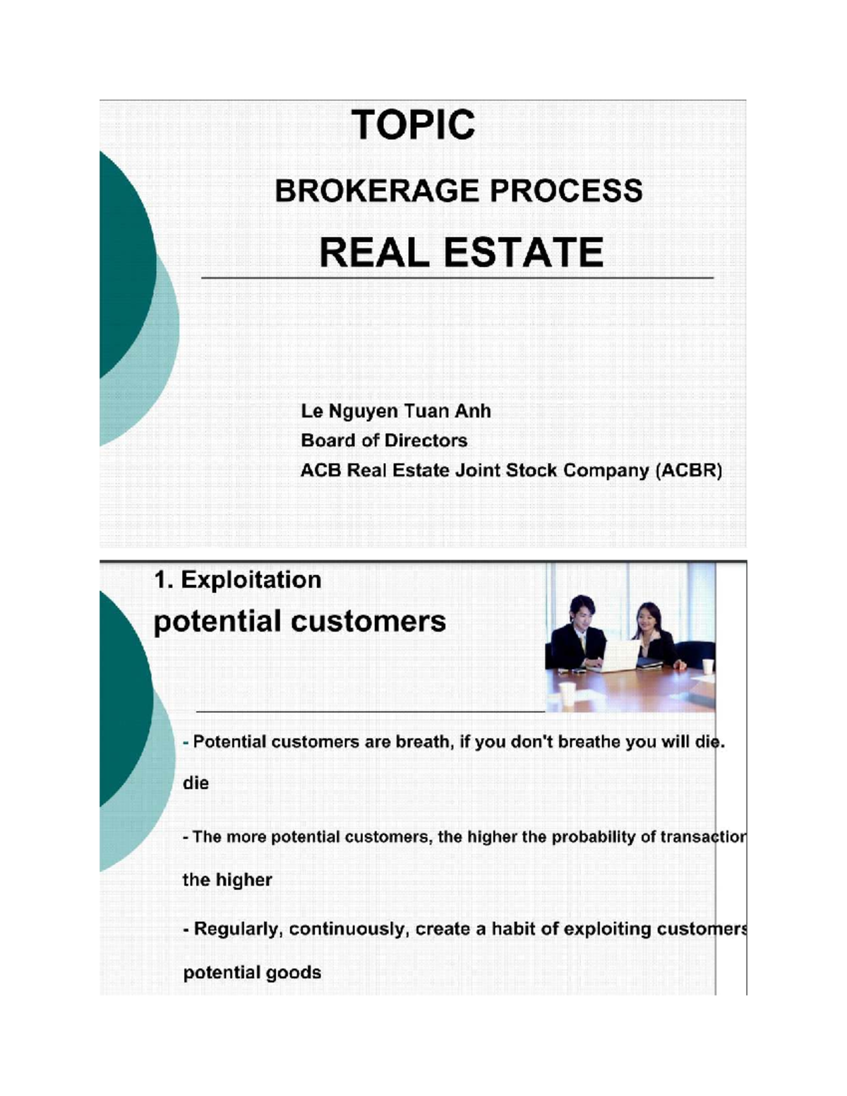 Brokerage process in real estate (ACBR) - Comprehensive guide - Studocu