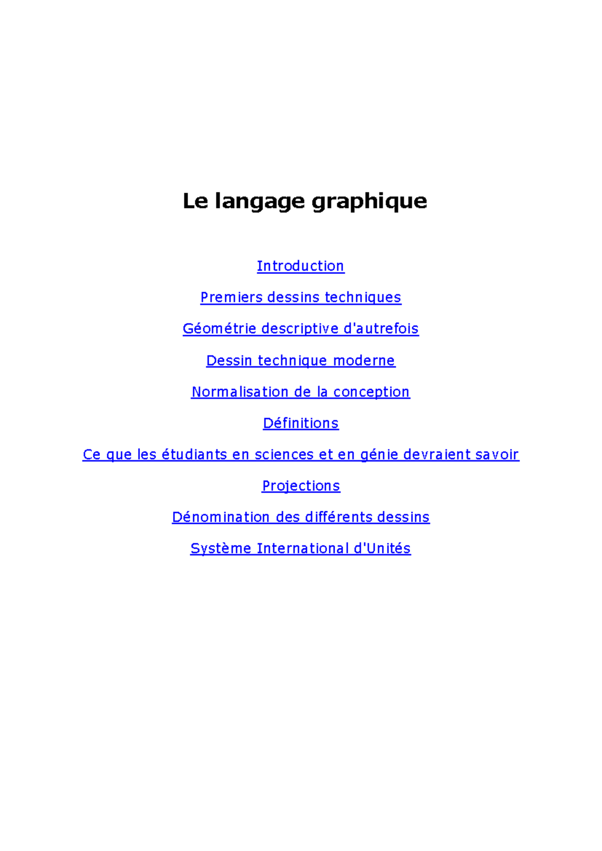 Le langage graphique en génie : Cours 1 - Introduction et Projections ...