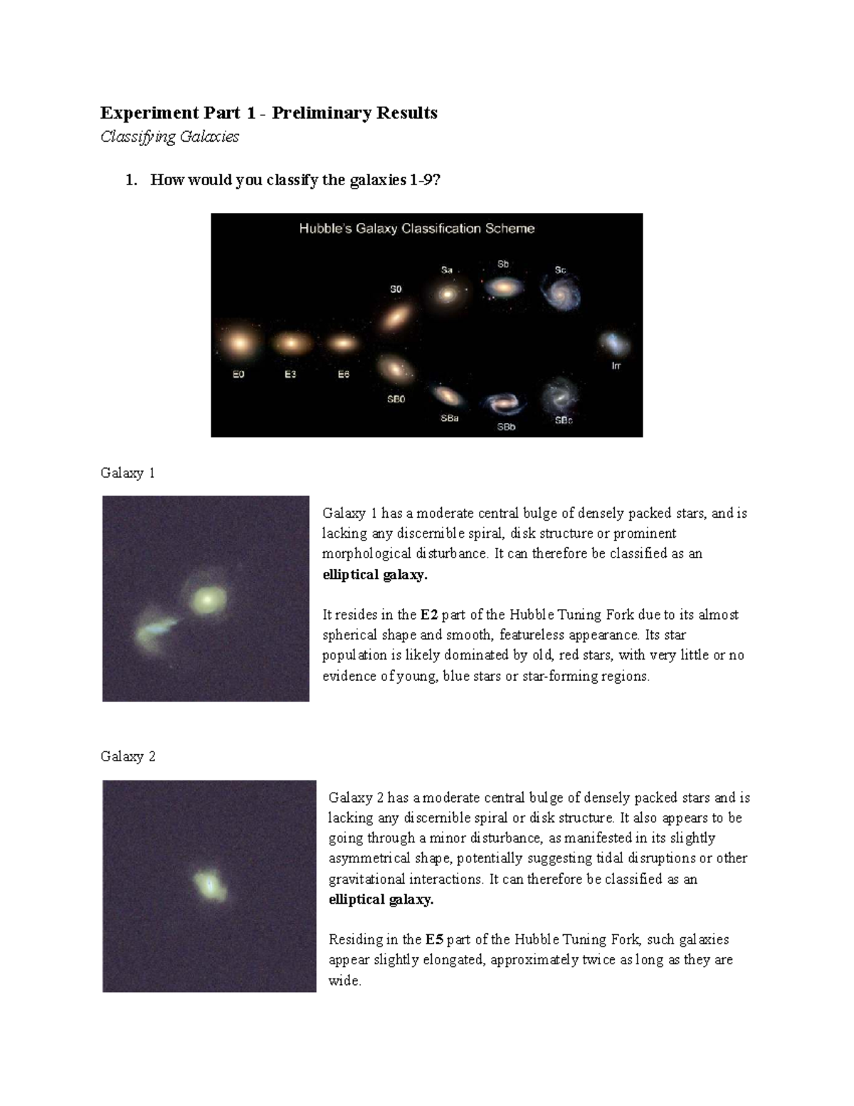 At3 Experiment Part 1 - Preliminary Results on Galaxy Classification ...