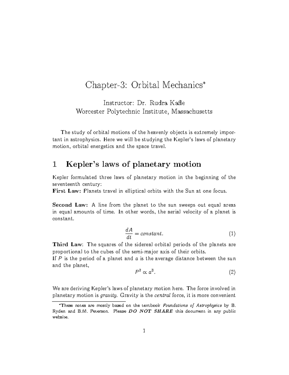 Chapter 3: Orbital Mechanics - Kepler's Laws and Space Travel - Chapter ...
