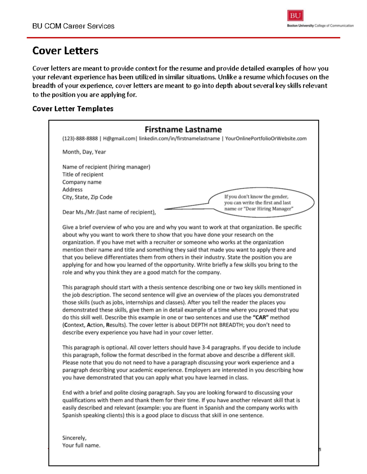 Harvard University Recommended Cover Letter Sample, image size:1200x1553