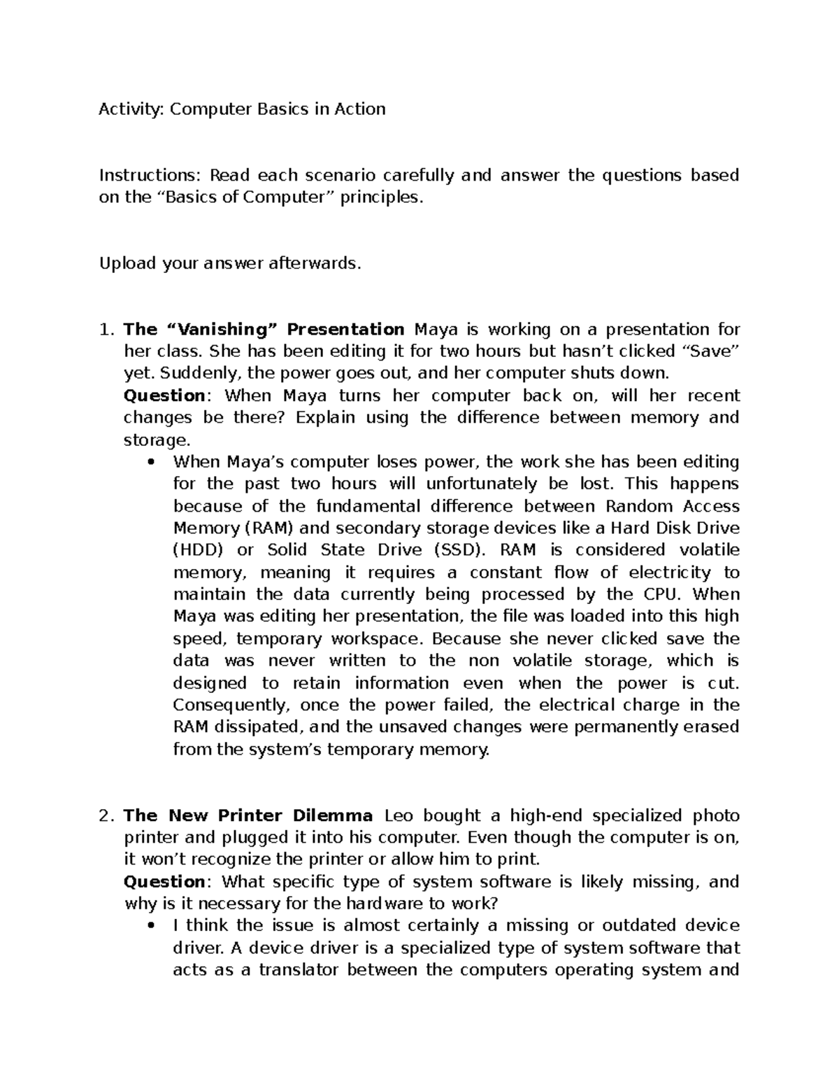 Computer Basics in Action: Activity Notes for IT 101 - Studocu