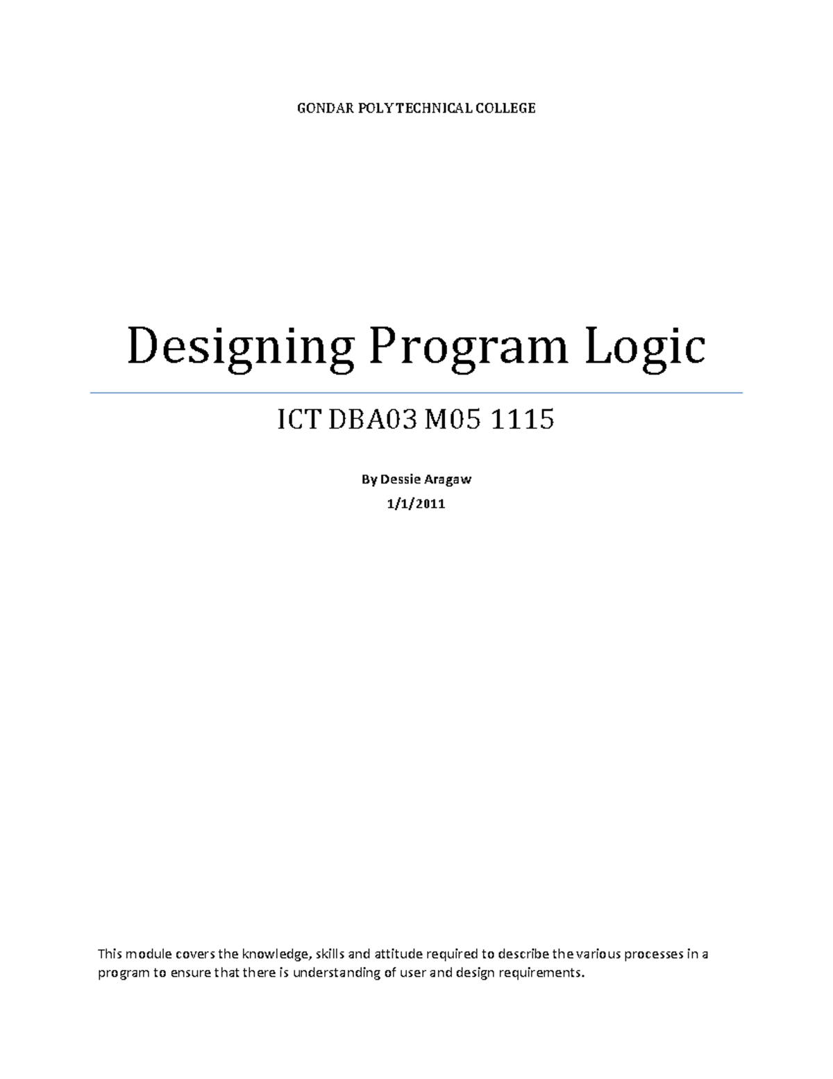 DBA L3 06 Designing Program Logic and Software Development Tools - Studocu
