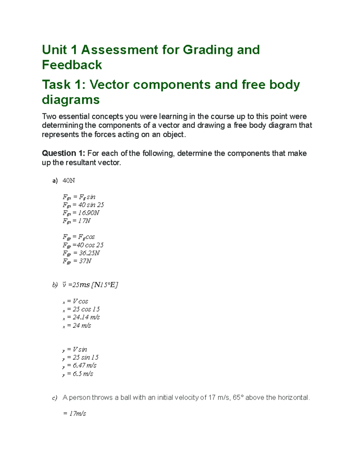 Ab1 - Physics 30 Assignment: Momentum and Impulse Analysis - Studocu