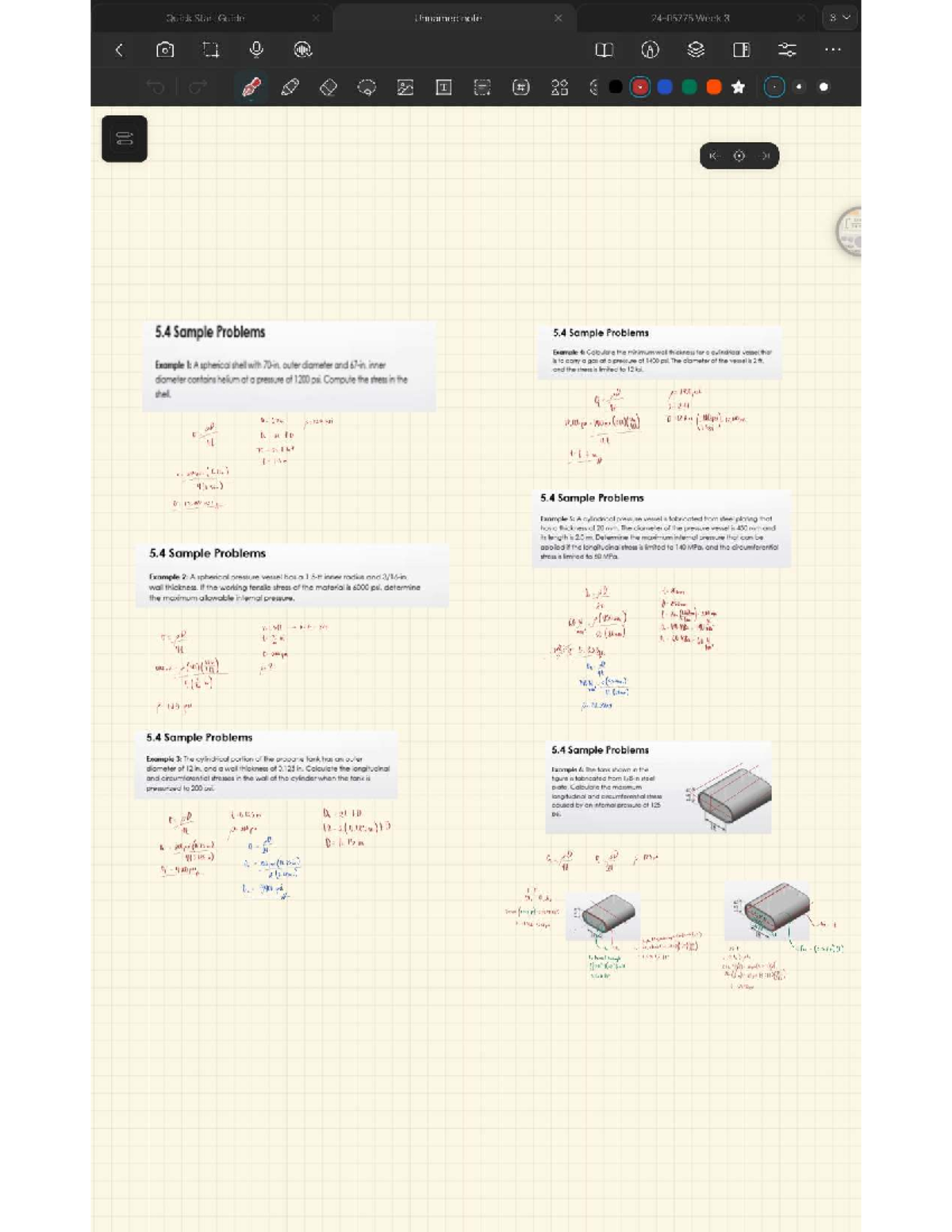 Sample Problems on Pressure Vessels and Stress Analysis (ENGR 101 ...