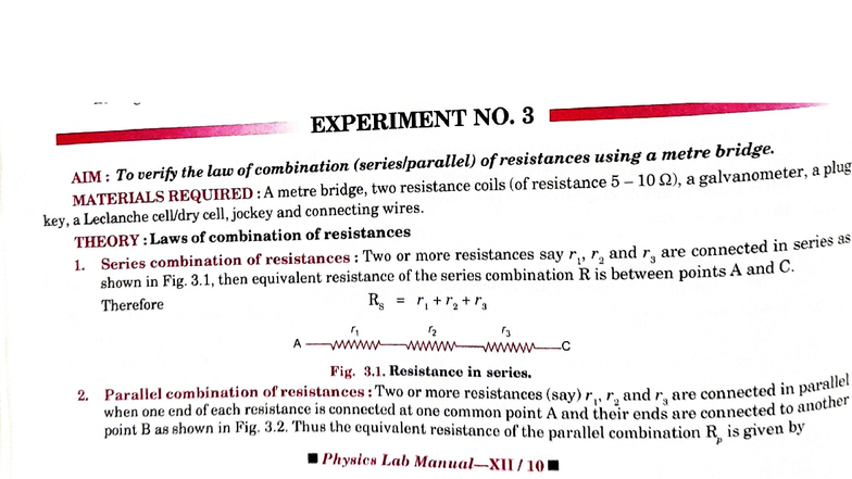 Physics Lab Experiment 3: Verifying Resistance Combinations - Studocu