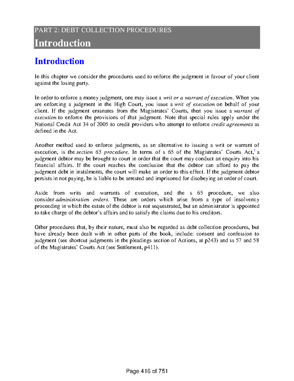 Debt Collection Procedures in Civil Procedure (CP 101) Textbook - Studocu