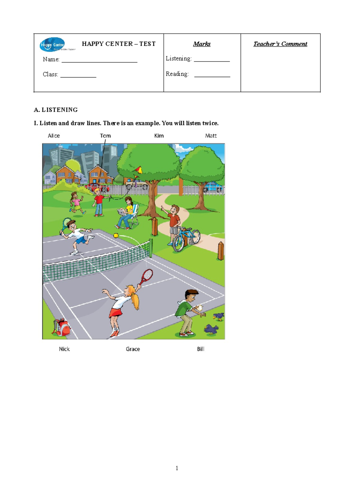 G4 HP - English Listening & Reading Test for Grade 4 - Studocu