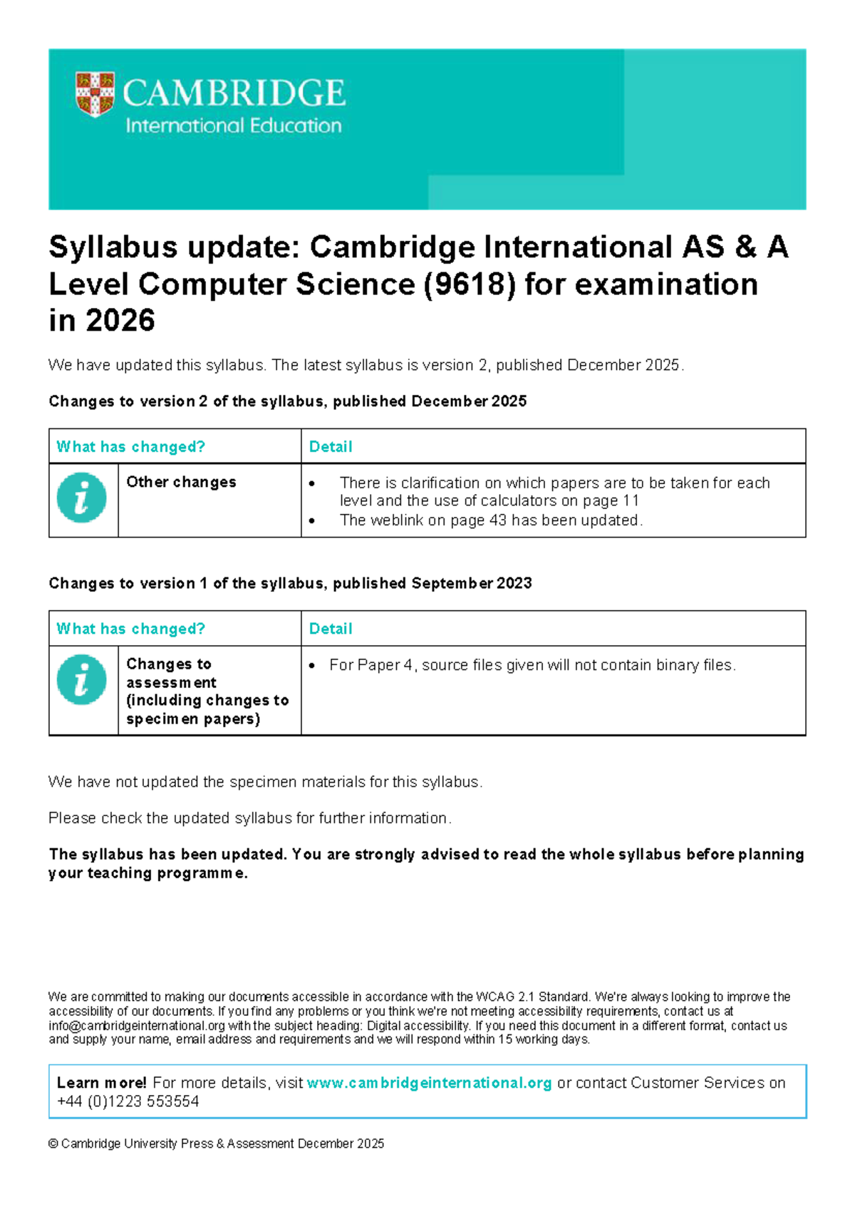 Cambridge International AS A Level Computer Science (9618) Syllabus ...