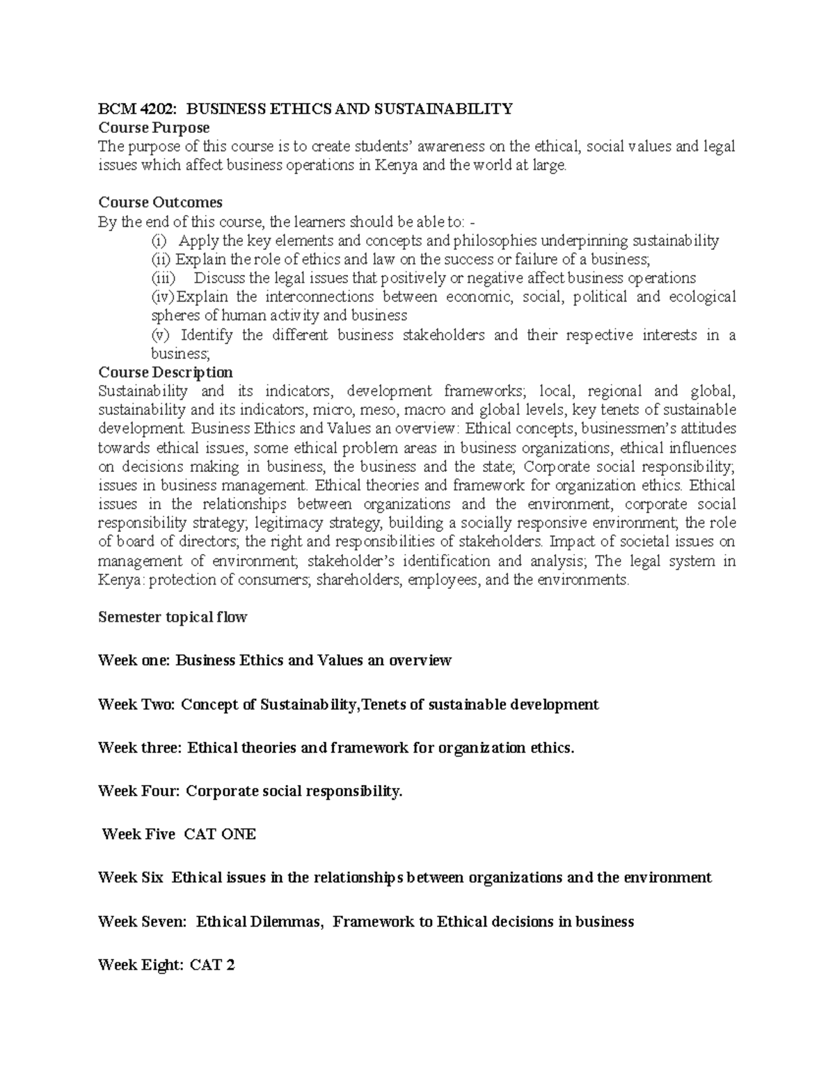 BCM 4202: Final Exam Notes on Business Ethics & Sustainability - Studocu