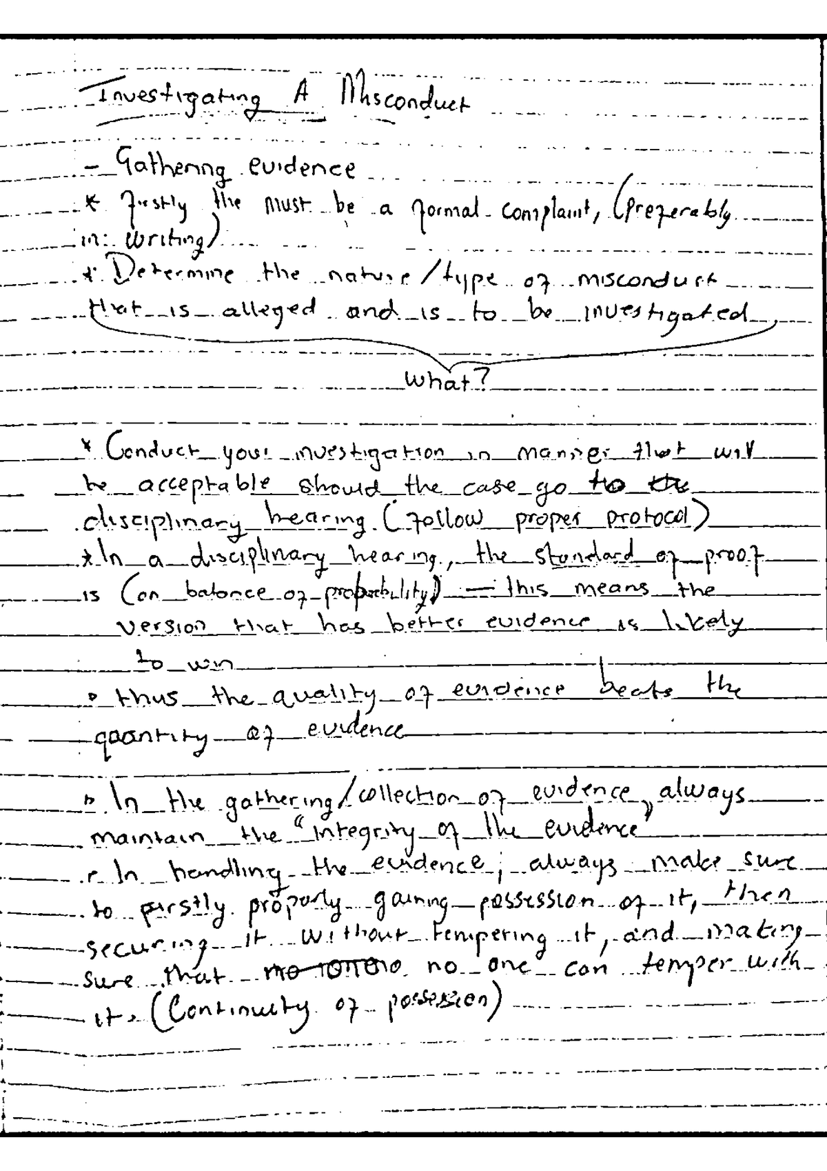 Title: Investigating Misconduct: Evidence Gathering & Protocols - Studocu