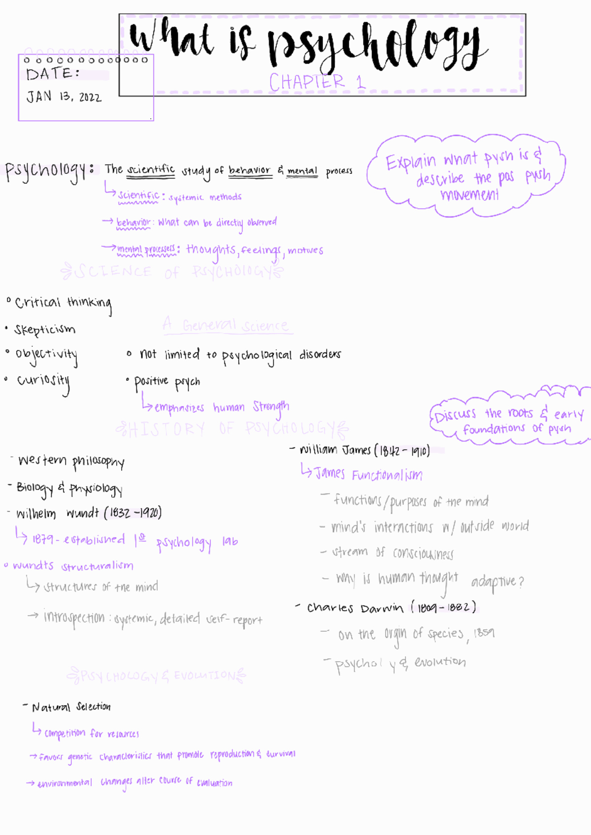 PSY 101 Final Exam Lecture Notes: Introduction to Psychology Concepts ...