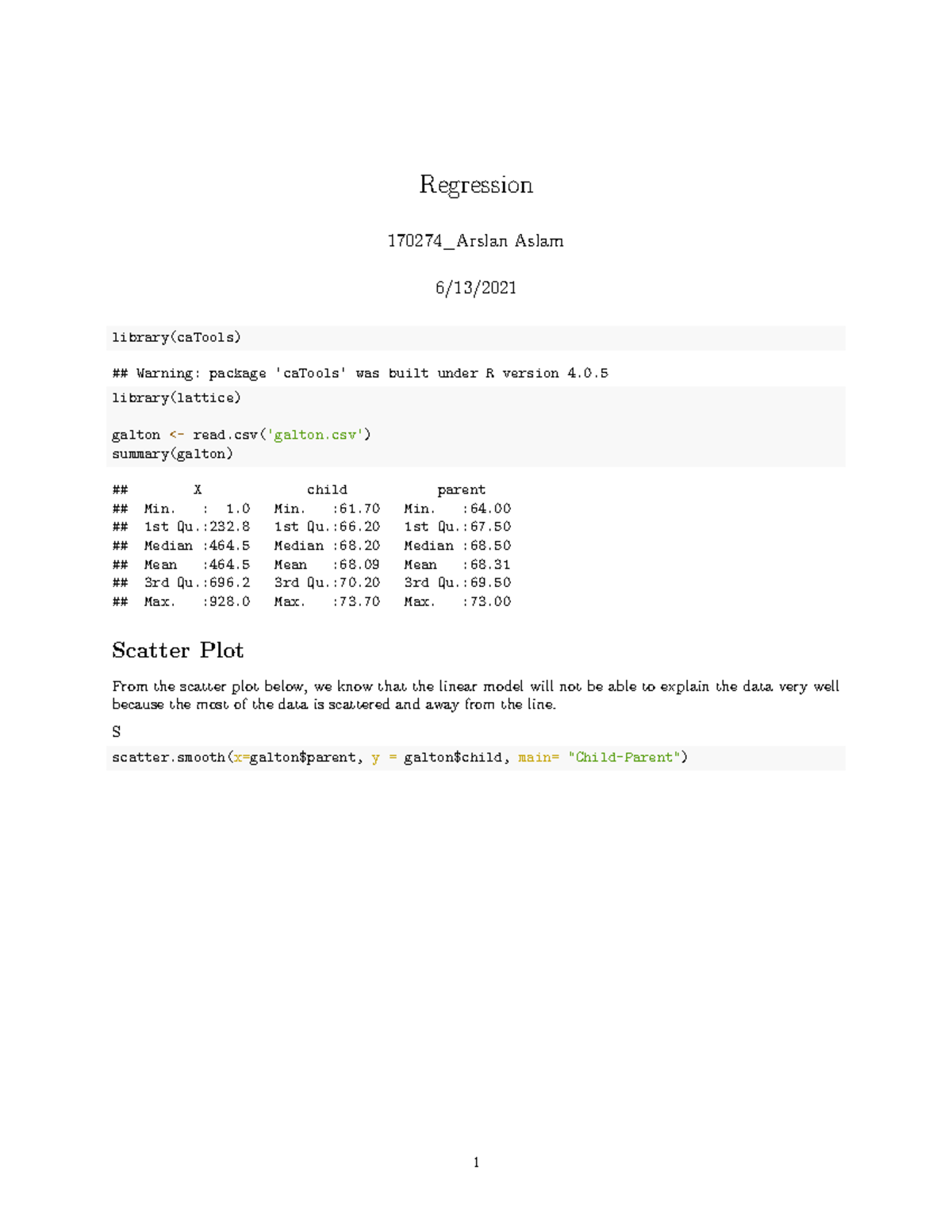 Regression Models for Data Science (Course Code: 170274) - Studocu