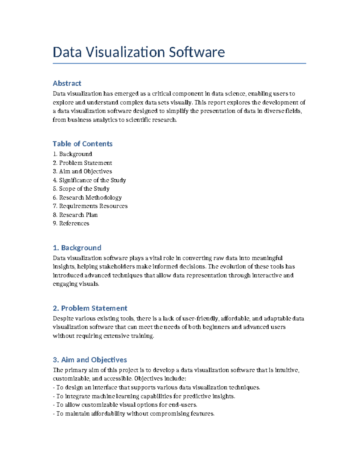 Data Visualization Software Development Report: A Comprehensive ...