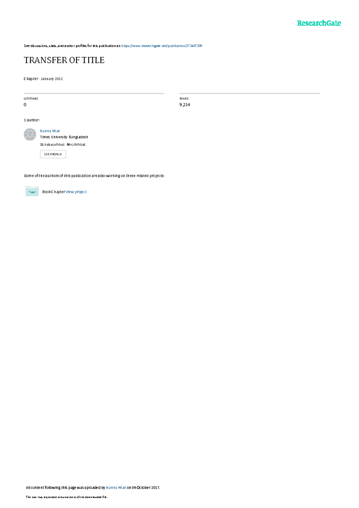 Transfer of Title document - See discussions, stats, and author ...