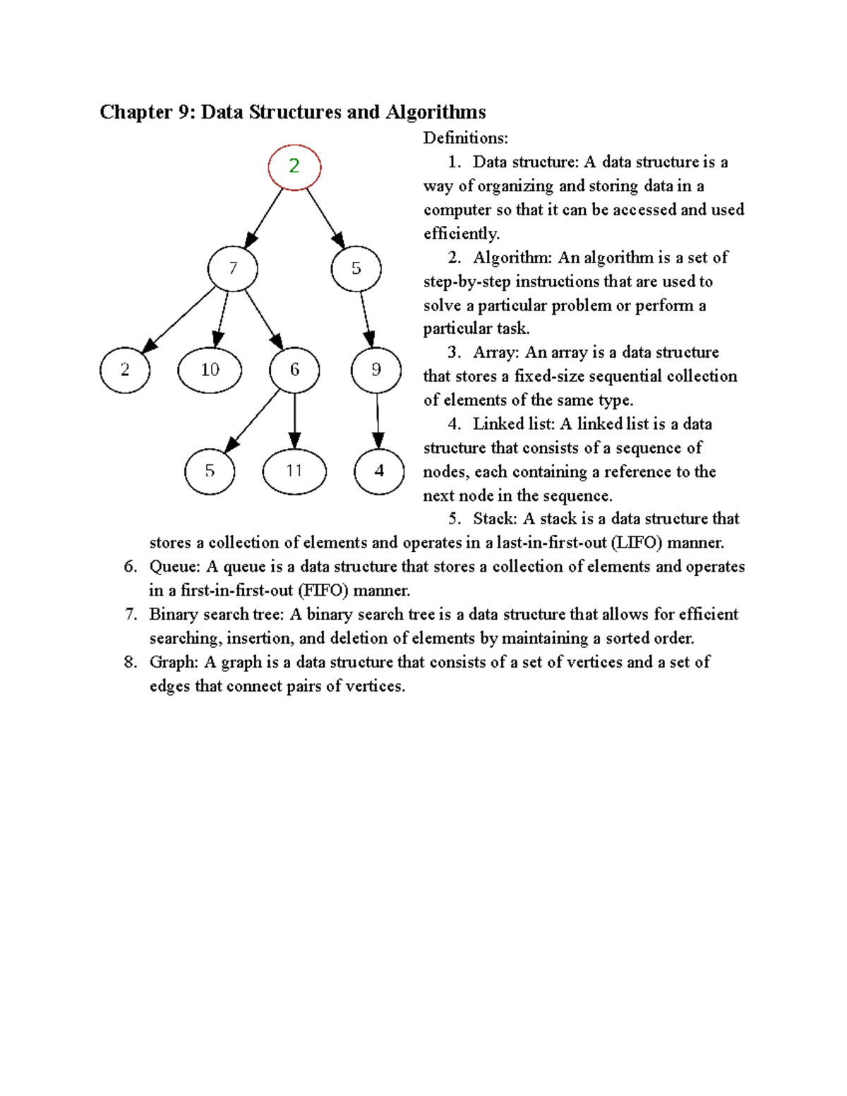 Chapter 9 Data Structures and Algorithms - Chapter 9: Data Structures ...