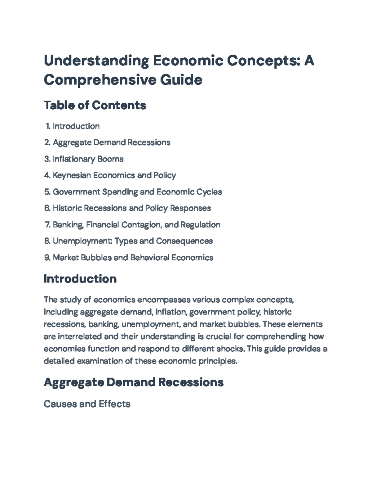 Economic Principles and Policies: A Comprehensive Study Guide (ECON 101 ...
