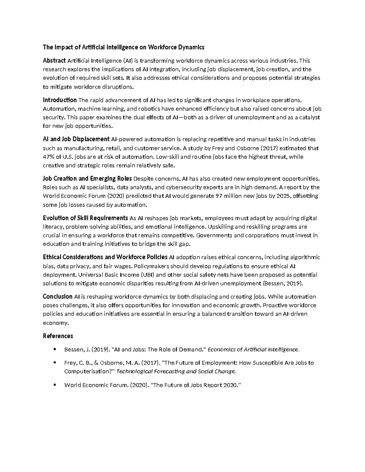 The Impact of Artificial Intelligence on Workforce Dynamics - This ...