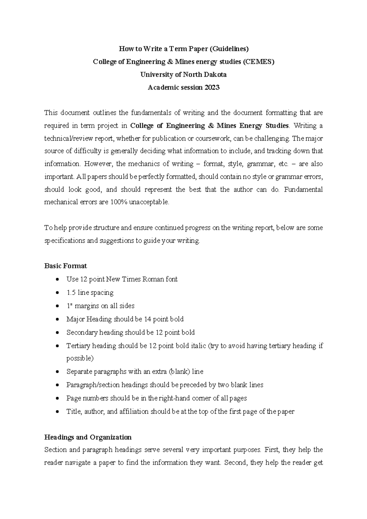CEMES 2023 Term Paper Writing Guidelines and Formatting Tips - Studocu
