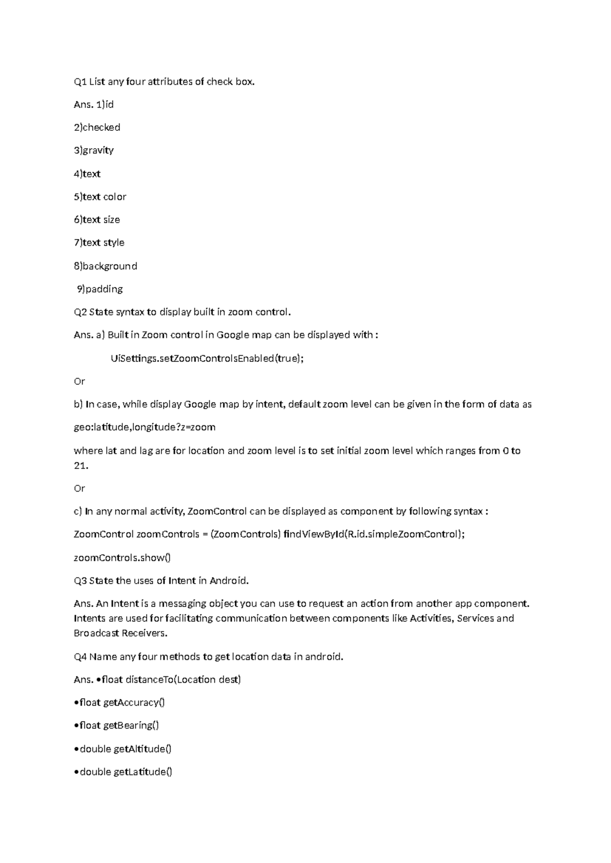 Android Programming Quiz Notes - Mad pt2 (Midterm) - Studocu