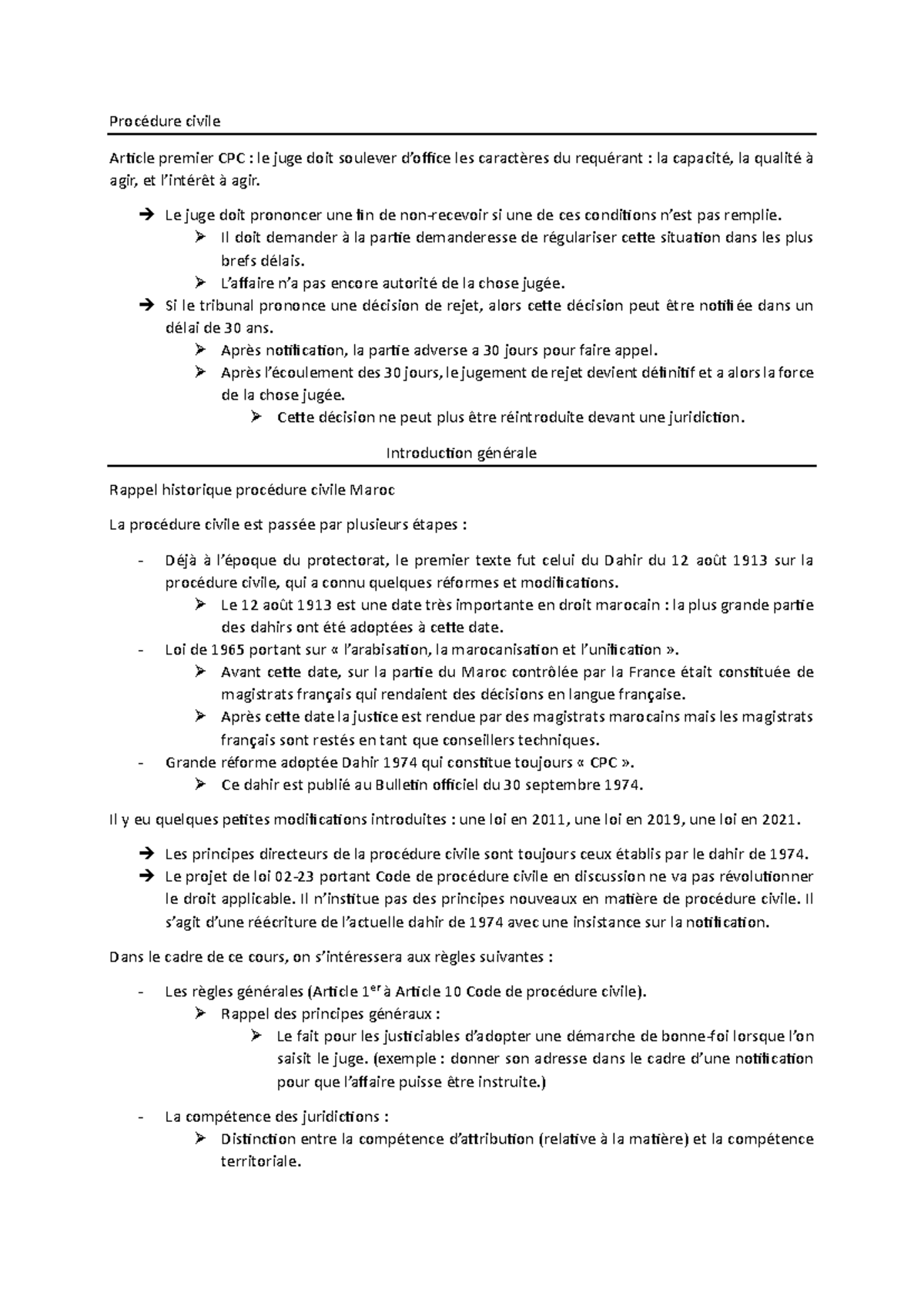Procédure Civile CPC : Capacité et Qualité à Agir du Requérant - Studocu