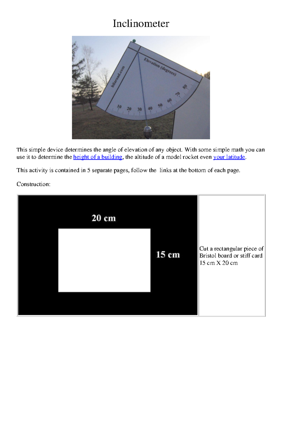 Inclinometer Construction Guide - Hard - Studocu
