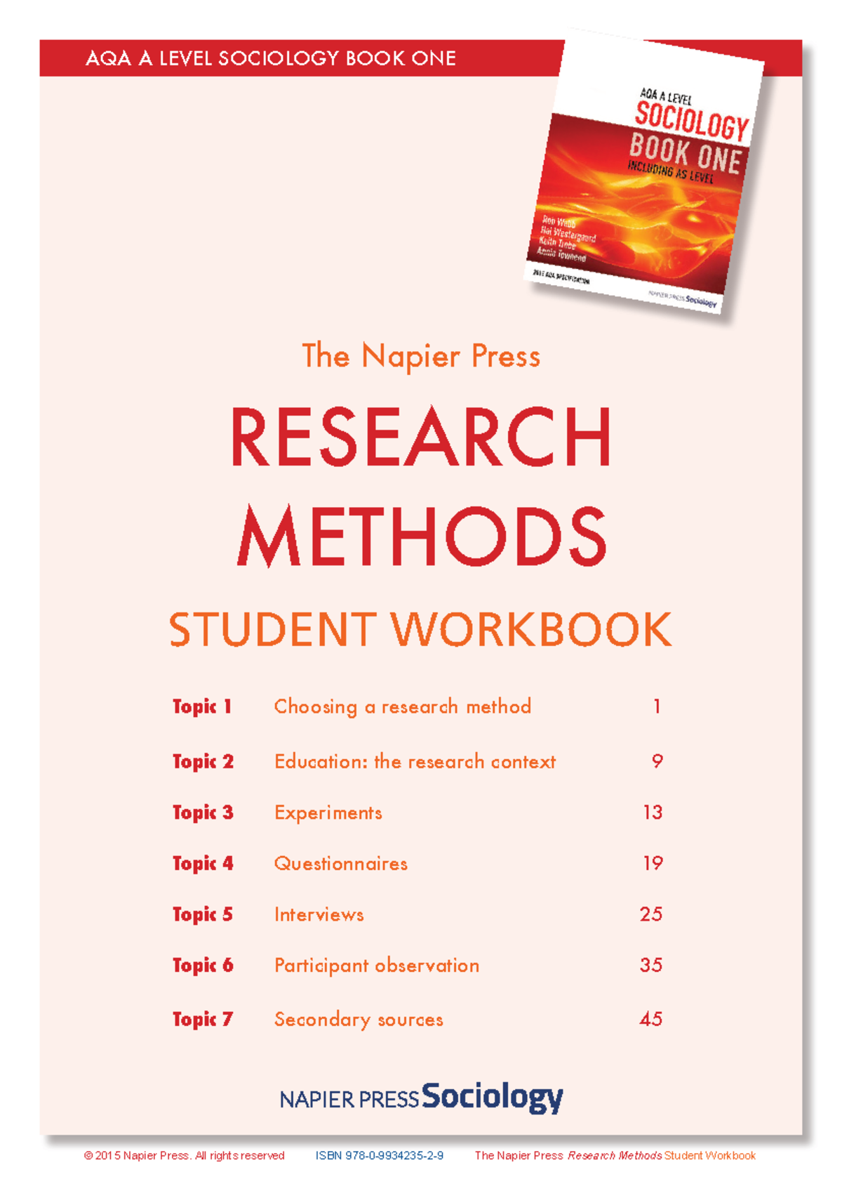 AQA A LEVEL SOCIOLOGY RESEARCH METHODS STUDENT WORKBOOK - Studocu