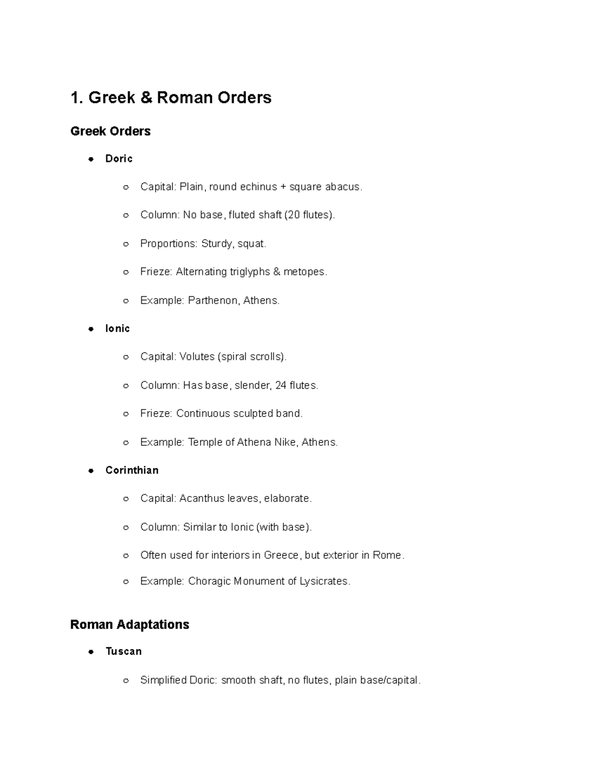Greek and Roman Architecture: Key Orders, Temples, and Structures (ARCH ...