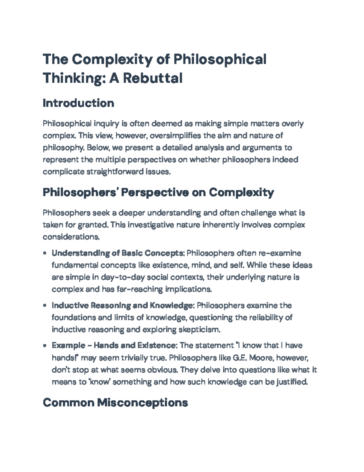 Philosophical Inquiry (PHIL 101): Unpacking Complexity and ...