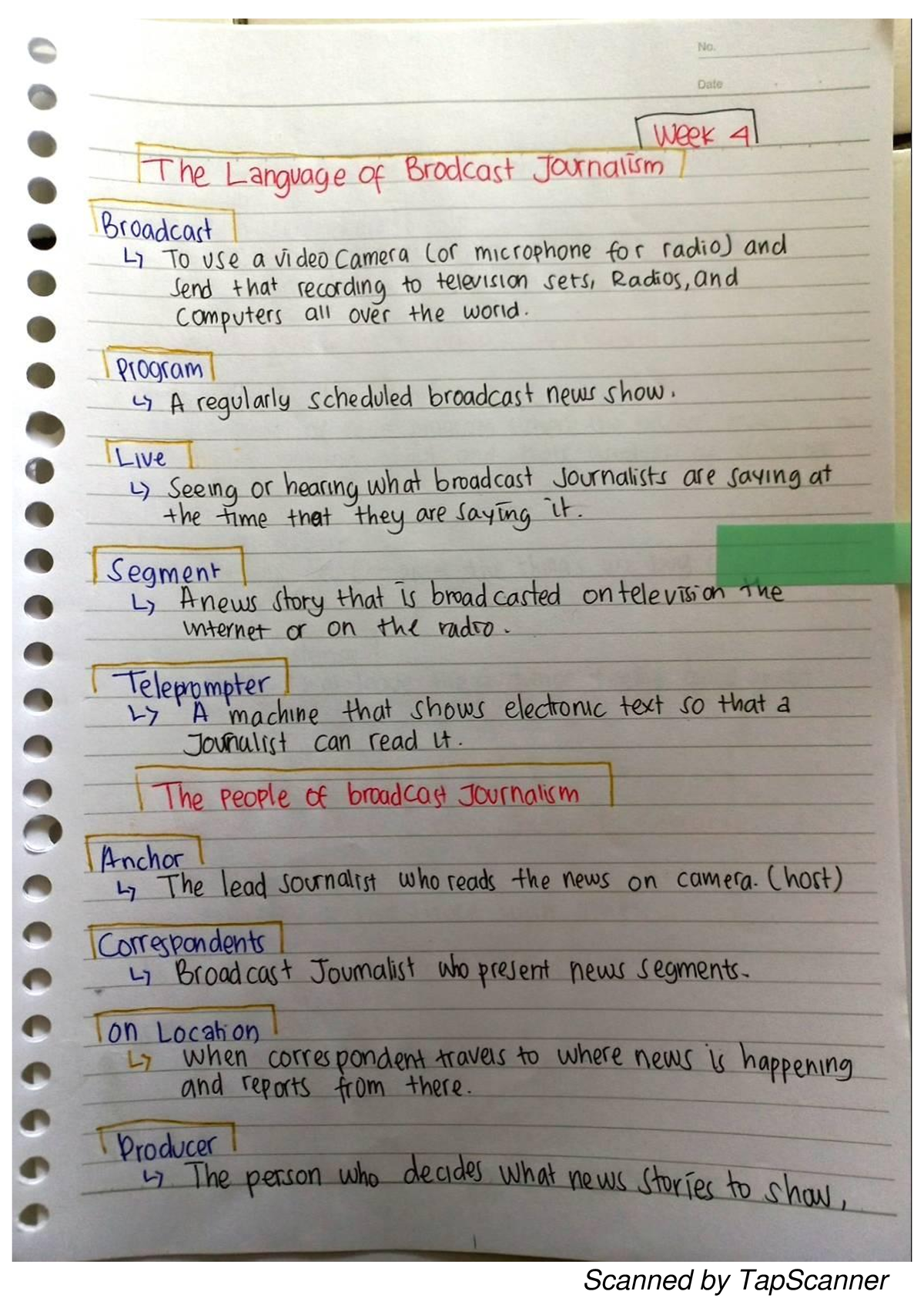 English For Journalism: Week 4 Class Notes and Insights - Studocu