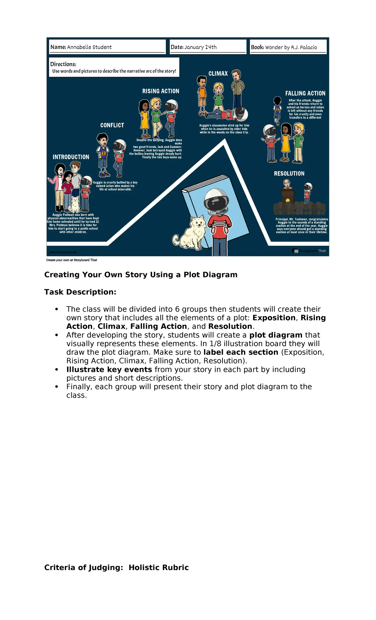 Creating Your Own Story: Plot Diagram Assignment Guide - Studocu