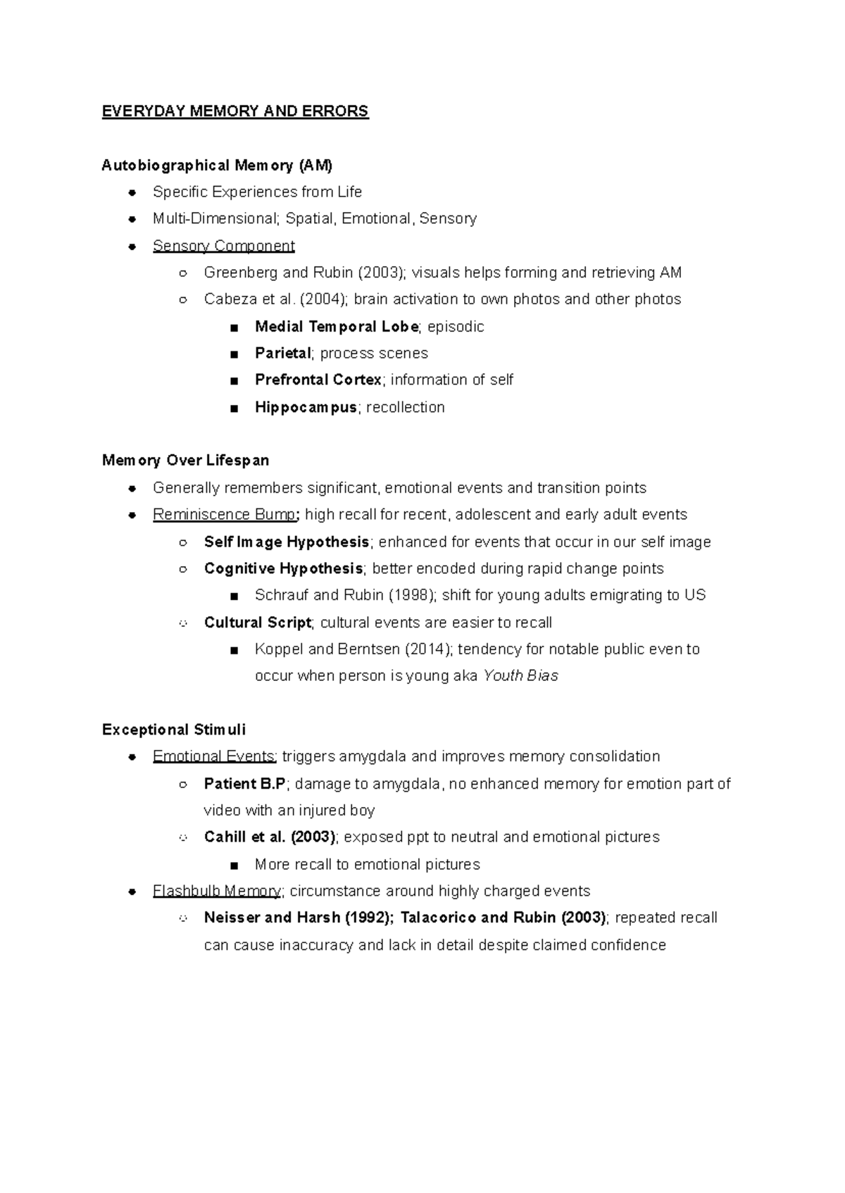 Cognition 101: Final Exam Notes on Memory, Language, and Decision ...